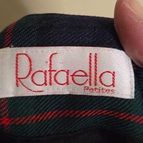Rafaella Vintage Tartan Plaid Worsted Wool Wrap Midi Skirt Fringe Detail Size 14 - Picture 5 of 6